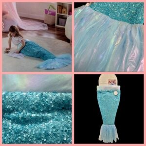 Cynthia Rowley Ocean Blue Sequin Mermaid Tail Sleeping Bag Snuggle Wrap Blanket